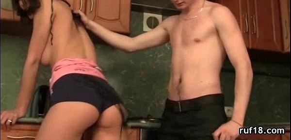  teen with nice butt gets her ass rammed really hard